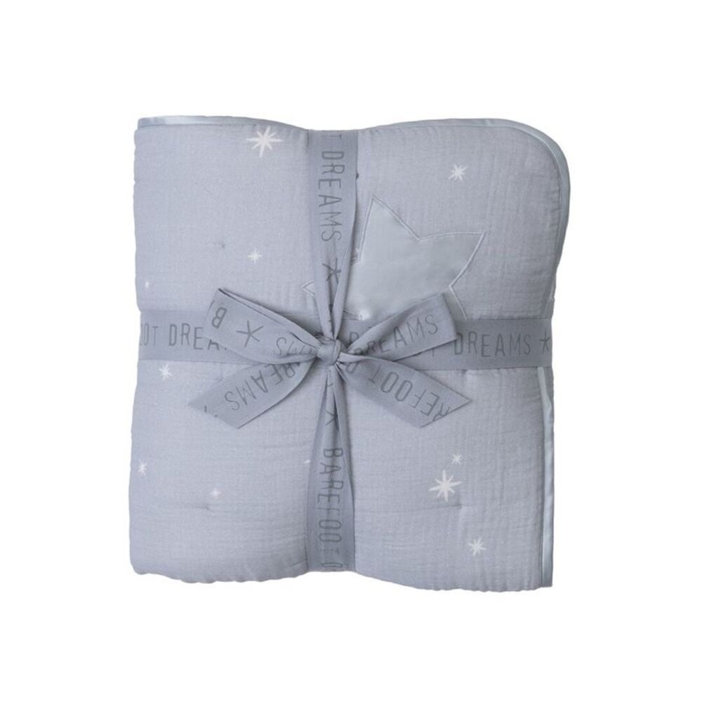 Barefoot Dreams Girls Organic Cotton Double Cloth Starry Blanket, Blue
